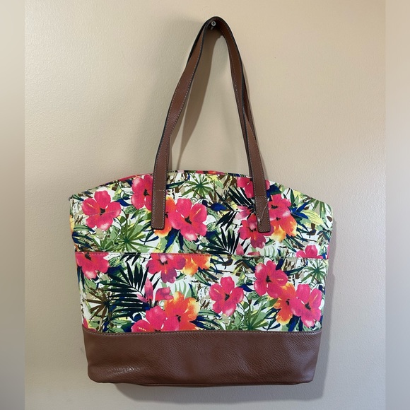 NWOT CROFT &BARROW FLORAL TOTE BAG TROPICAL - Picture 4 of 9